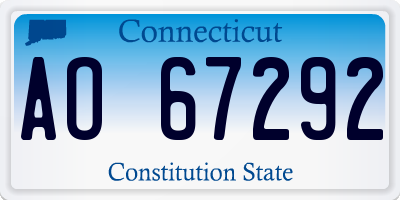 CT license plate AO67292