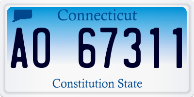 CT license plate AO67311