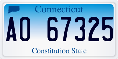 CT license plate AO67325