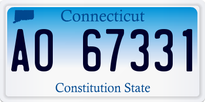 CT license plate AO67331
