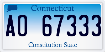 CT license plate AO67333
