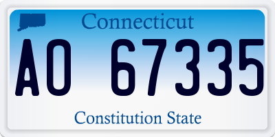 CT license plate AO67335