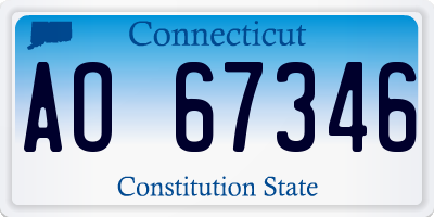 CT license plate AO67346