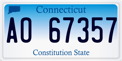 CT license plate AO67357