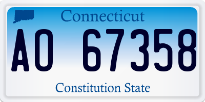 CT license plate AO67358