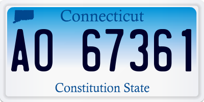 CT license plate AO67361