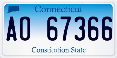 CT license plate AO67366