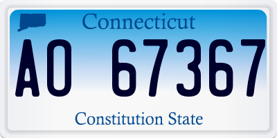 CT license plate AO67367