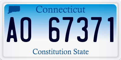 CT license plate AO67371