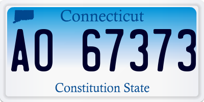 CT license plate AO67373