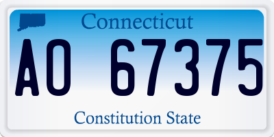 CT license plate AO67375