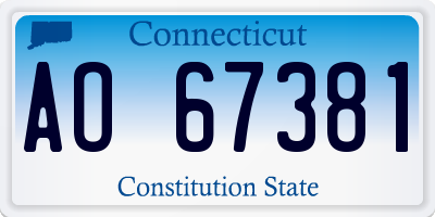 CT license plate AO67381