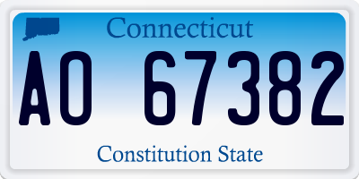 CT license plate AO67382