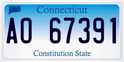CT license plate AO67391