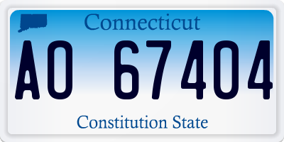 CT license plate AO67404