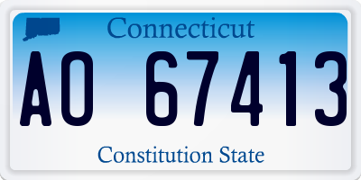 CT license plate AO67413