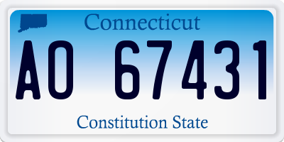 CT license plate AO67431