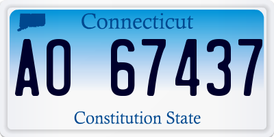 CT license plate AO67437