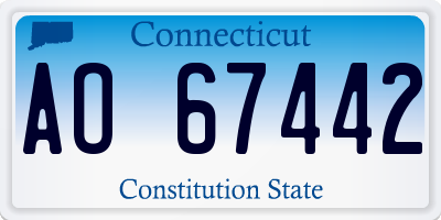 CT license plate AO67442