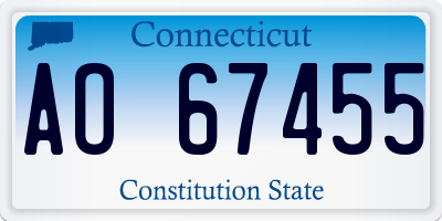CT license plate AO67455
