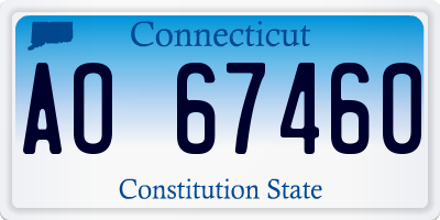 CT license plate AO67460