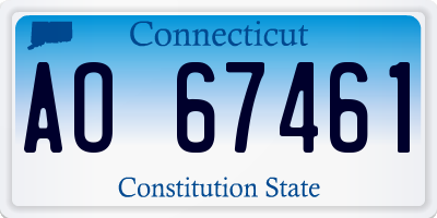 CT license plate AO67461