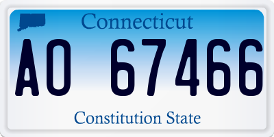 CT license plate AO67466