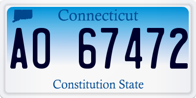 CT license plate AO67472