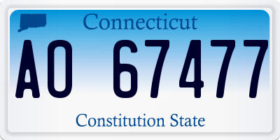 CT license plate AO67477