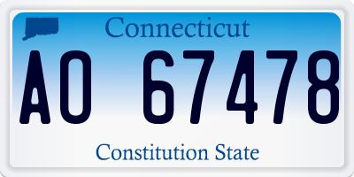 CT license plate AO67478