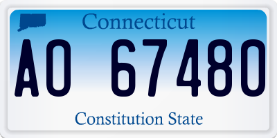 CT license plate AO67480
