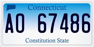 CT license plate AO67486