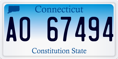 CT license plate AO67494
