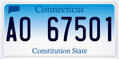 CT license plate AO67501