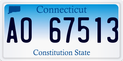 CT license plate AO67513