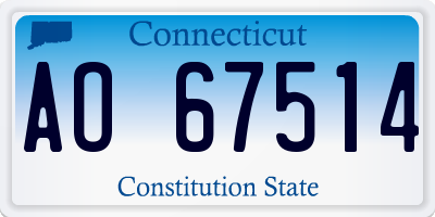 CT license plate AO67514