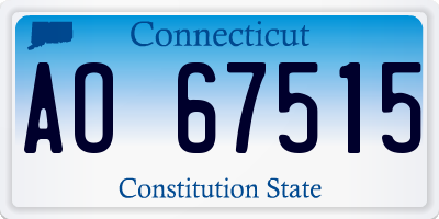 CT license plate AO67515