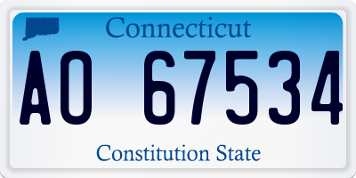 CT license plate AO67534
