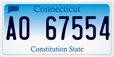 CT license plate AO67554