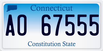 CT license plate AO67555