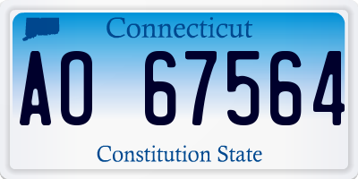 CT license plate AO67564