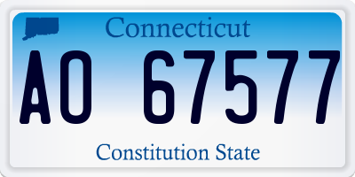CT license plate AO67577
