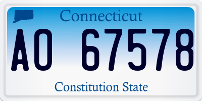 CT license plate AO67578
