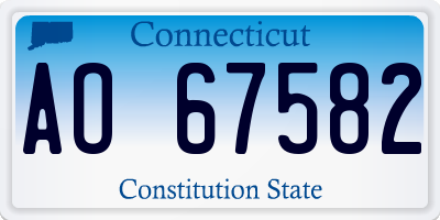 CT license plate AO67582