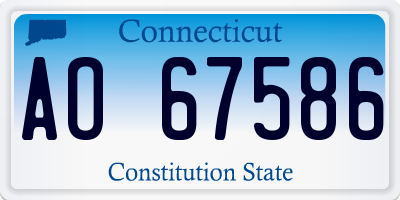 CT license plate AO67586