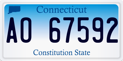 CT license plate AO67592