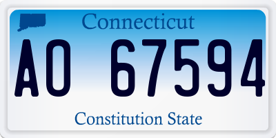 CT license plate AO67594