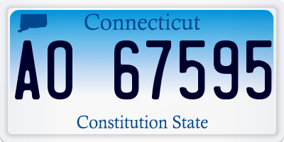CT license plate AO67595
