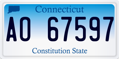 CT license plate AO67597