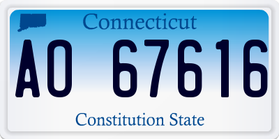 CT license plate AO67616